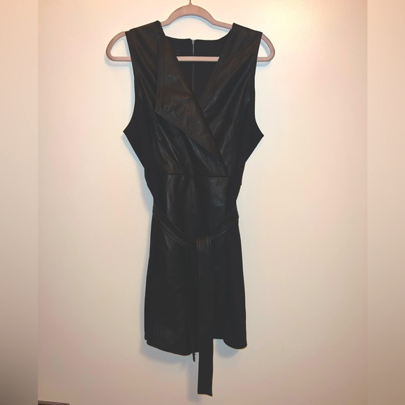 BCBGMaxAzria | Dresses | Bcbg Maxazria Leather Wrap Dress | Poshmark